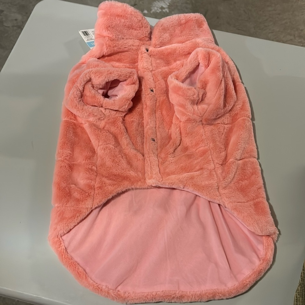 Frisco pink fur coat for dog